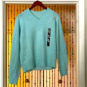 Banana republic factory “blue water cozy vee-neck”  sweater. New with tags
